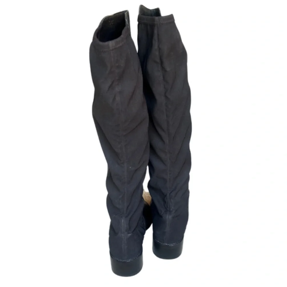 Saks 5th Avenue Leather Mixed Media Knee High Riding Boots | Black | Size 8